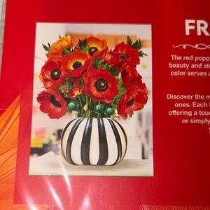 Striped  Red Poppies card